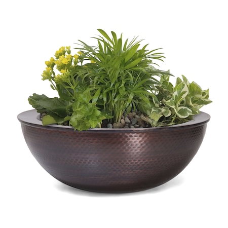 The Outdoor Plus 27 Sedona Hammered Copper Planter Bowl OPT-27RCPRPO